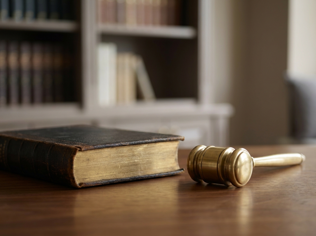 Wetboek en messing gavel