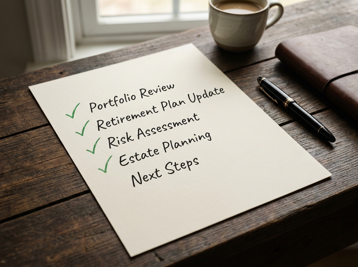 Checklist met 5 stappen afgevinkt