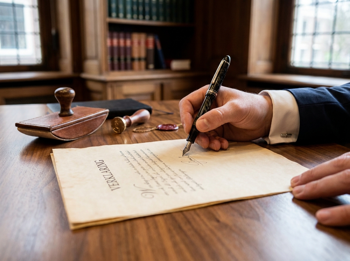 Vulpen tekent verklaring document