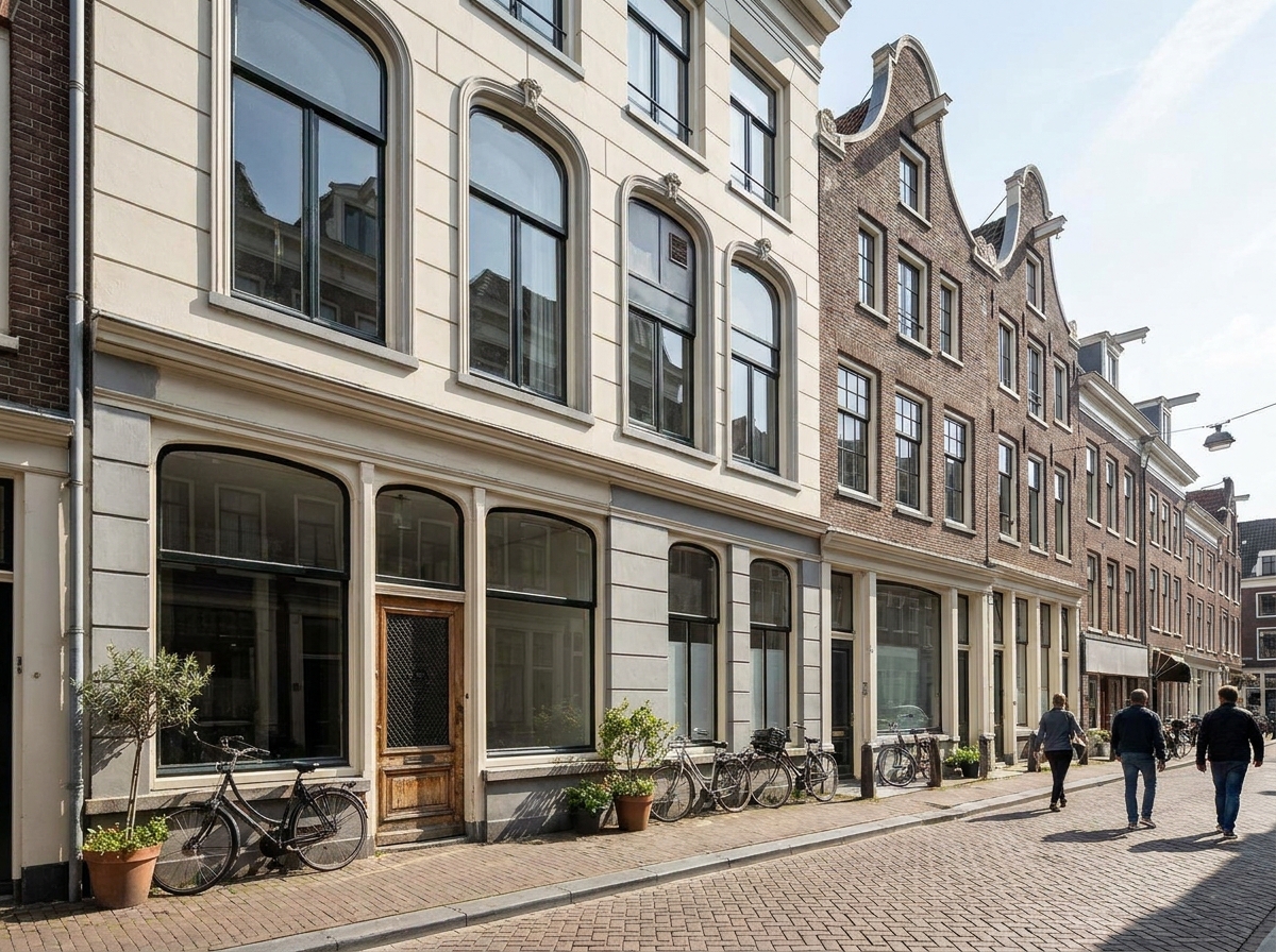 Winkel met bovenwoning Nederlandse straat