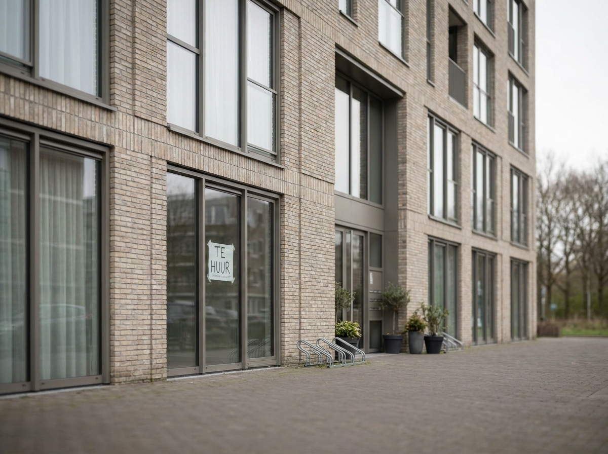 Te huur bord op appartementengebouw