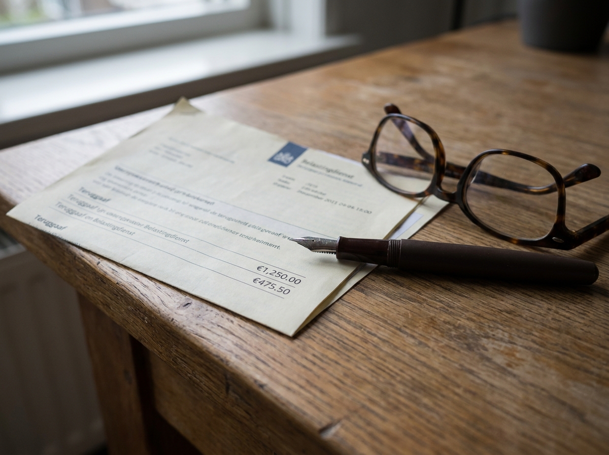 Teruggaaf document met euro bedragen