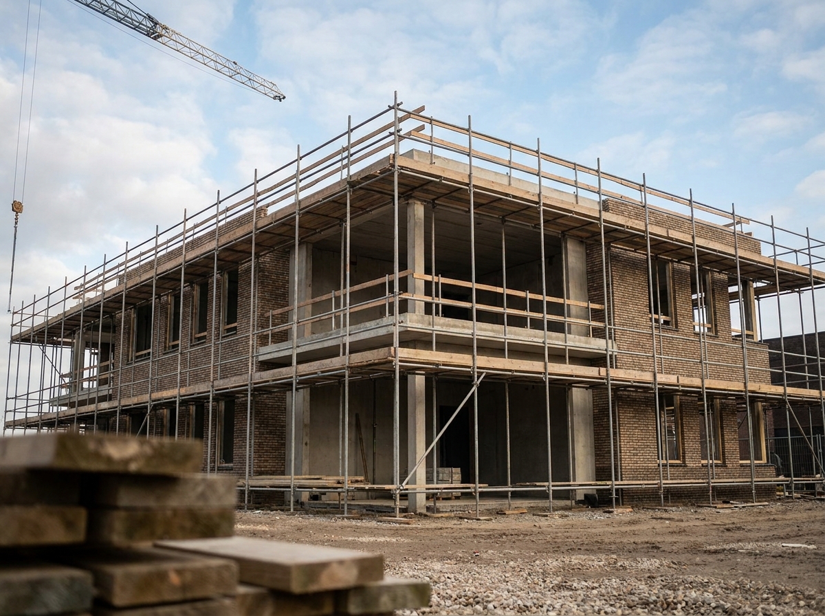 Nieuwbouw kantoor met steiger