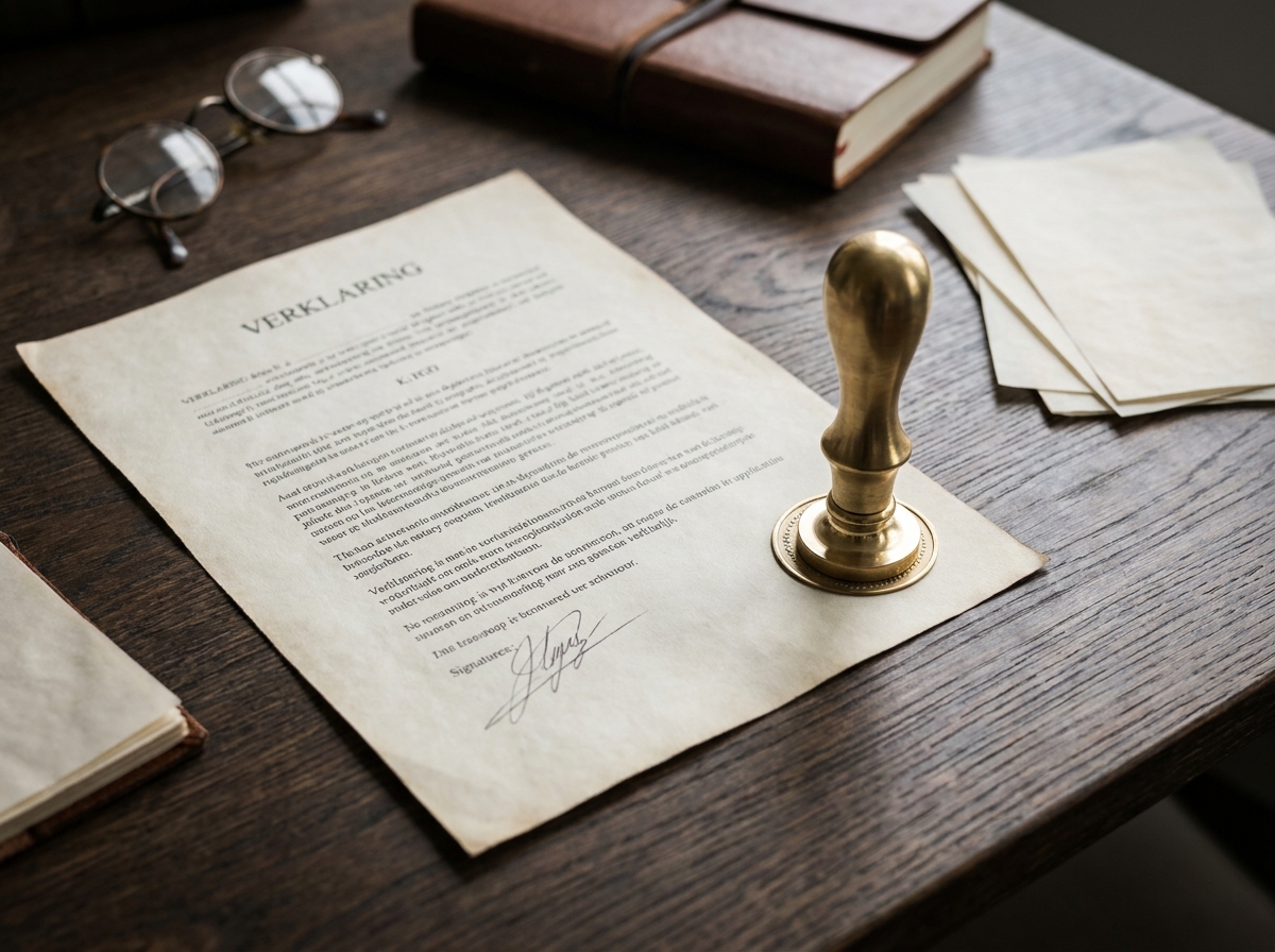 Notariszegel op verklaring document