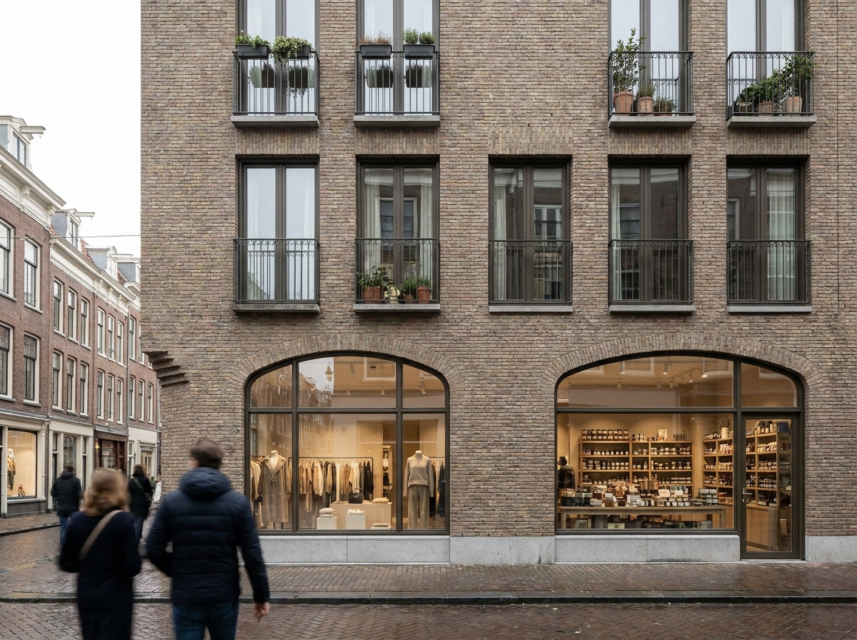 Gemengd woon-werk pand Nederlandse straat