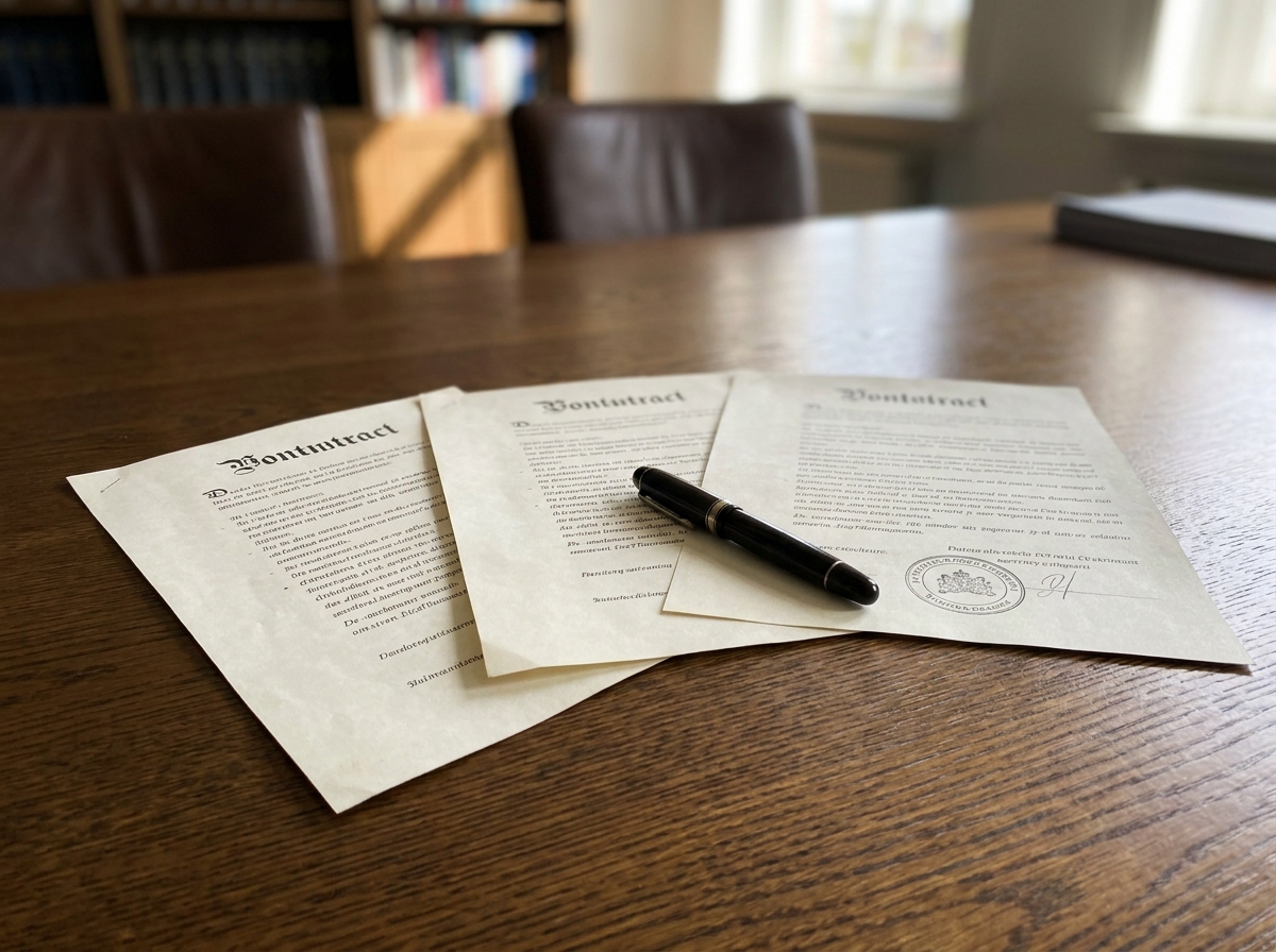 Drie contracten naast elkaar op bureau