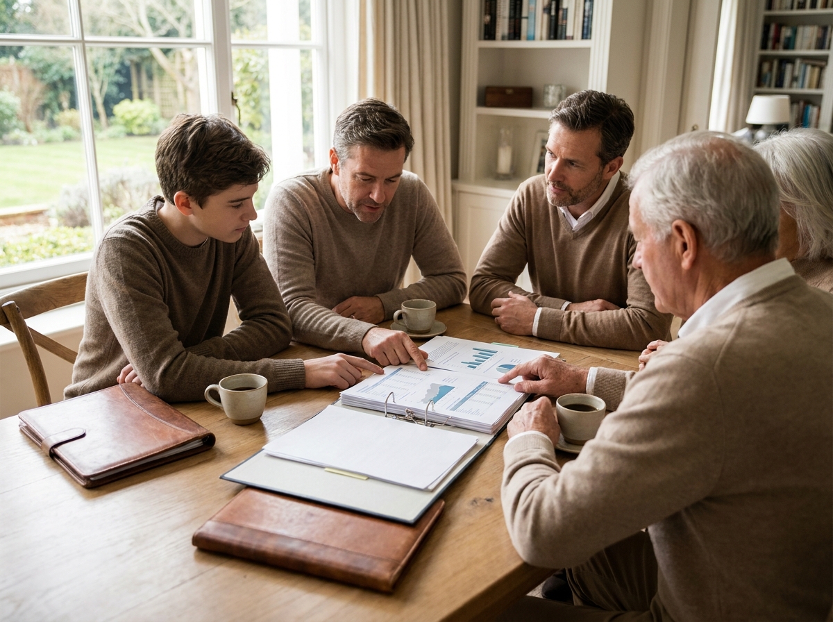Familie bespreekt financiële planning