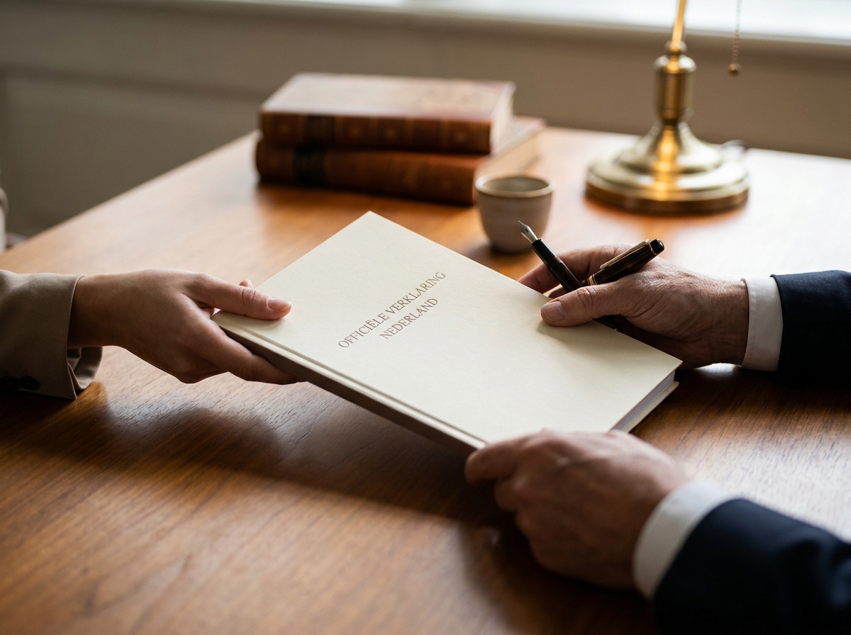 Verklaring ondertekenen bij notaris