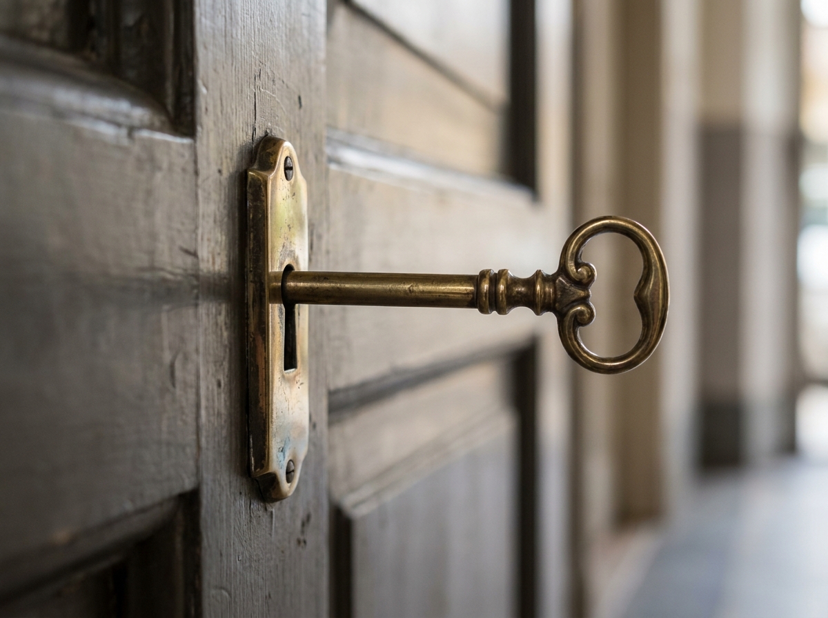 Sleutel in voordeur Nederlandse woning